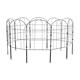 image 1 of Living and Home 10-Pcs Arched Top Iron Garden Fence Black