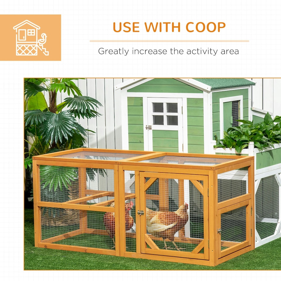 image 1 of PawHut Wooden Chicken Coop w/ Perches, Doors, for 2-4 Chickens