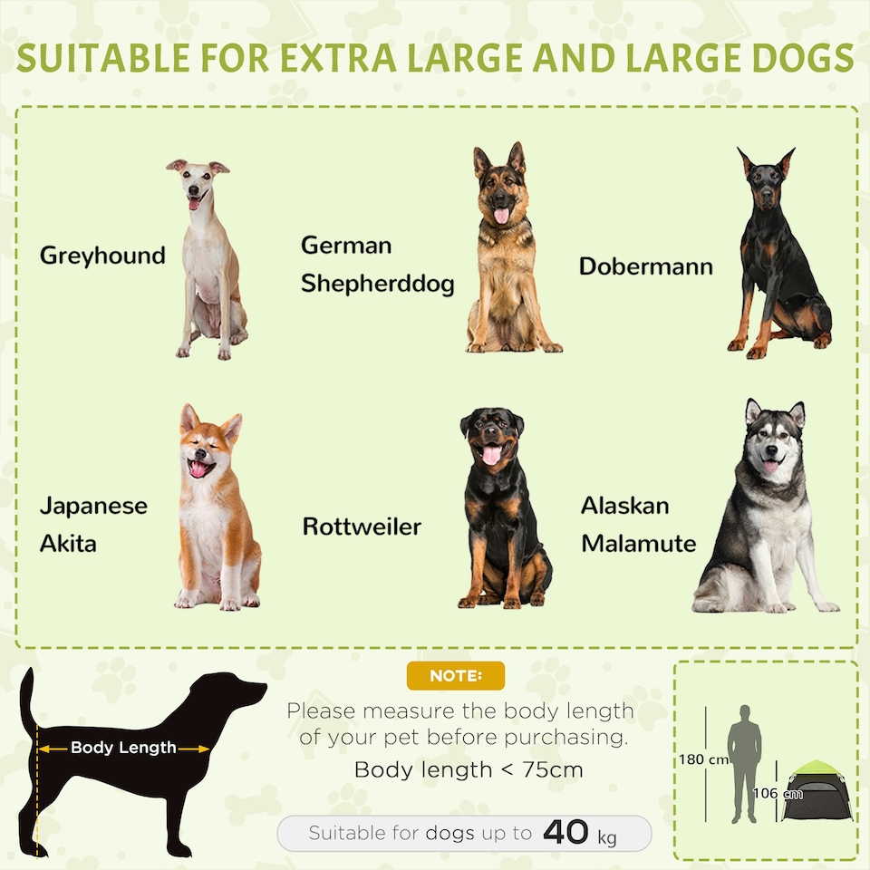 image 1 of PawHut Foldable Dog Cat Tent with Water-Resistant Oxford Cloth, Carry Bag Green