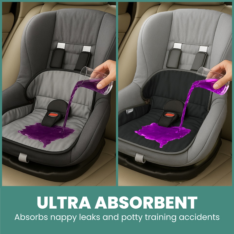 image 1 of Lynmark Potty Training Car Seat Protector Cover with Middle Buckle Hole | Black | Grey | Universal | 2
