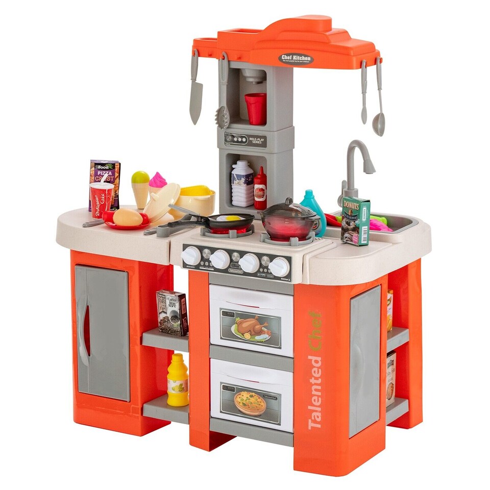 image 1 of COSTWAY 67PCS Kids Play Kitchen Children Pretend Role Play Toy Set