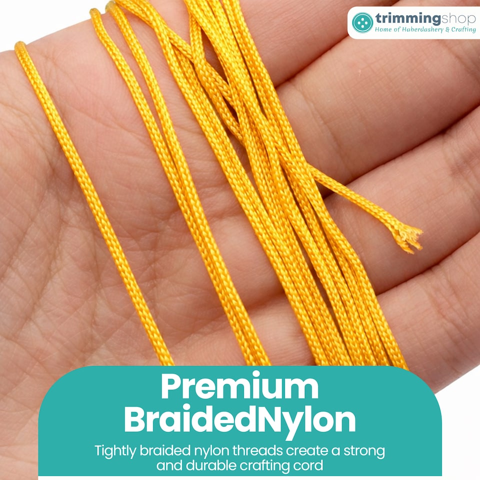 image 1 of Nylon Cord for Jewellery Making, Strong Braided Nylon Thread - 1.2mm x 10m