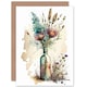 image 1 of Spring Flower Bouquet Wine Bottle Vase Nature Birthday Card