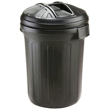 1 x Black Large 80 Litre Capacity Dustbin Heavy Duty Outdoor Shatterproof Refuse/Rubbish Bin With Lid | Black