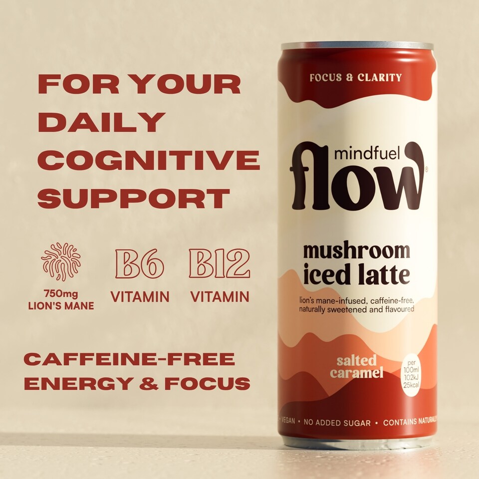 image 1 of Mindfuel Flow Perform - Lion's Mane Oat Latte Salted Caramel 12 x 250ml