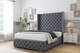 image 2 of Sloomy Arundel Steel Plush Bed Frame With 50"  Upholstered Wingback Headboard 4' Small Double