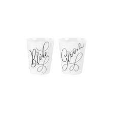 Bride & Groom Ceramic Egg Cups - Set of 2