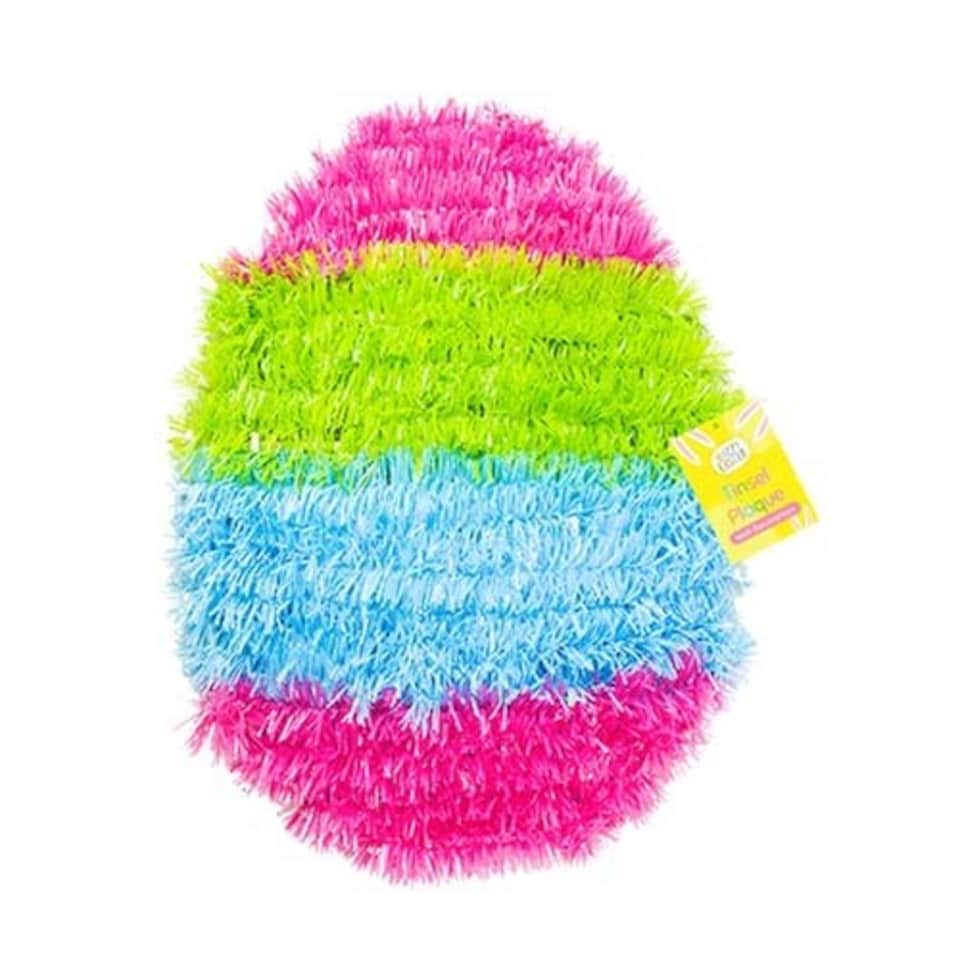 Easter Egg Tinsel Wall Plaque Hanging Decoration 31cm