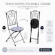 image 3 of Mosaic Bistro Set Three Piece Folding Outdoor Table and Chairs for Balcony Patio and Small Garden Dining