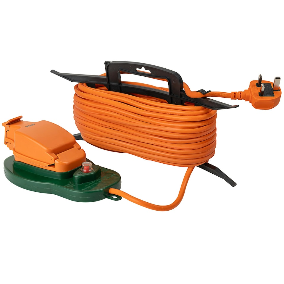 image 1 of Daewoo 1 Gang Weatherproof Socket 15M Extension Lead Garden Cable Reel H Frame