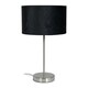 image 3 of ValueLights Charlie Brushed Chrome Stem Table Lamp Black Shade Black