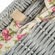 image 5 of Small Grey Wash Square Laundry Basket with Garden Rose Lining | Grey | Rose