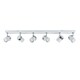 image 4 of ValueLights Rosie 6 Way Gloss White Chrome Straight Bar Ceiling Spotlight Fitting
