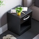 image 6 of Vida Designs Hulio 1 Drawer Bedside Chest High Gloss Cabinet Table Nightstand, Black