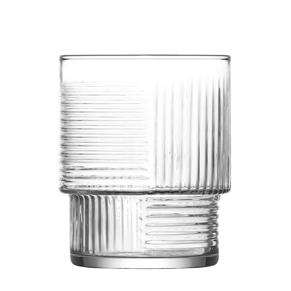 image 1 of LAV 12pc Helen Stacking Highball Glasses & Whisky Tumblers Set | Clear | Clear | 12