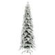 image 1 of HOMCOM 7ft Flocked Pencil Christmas Tree with Auto Open, Steel Base