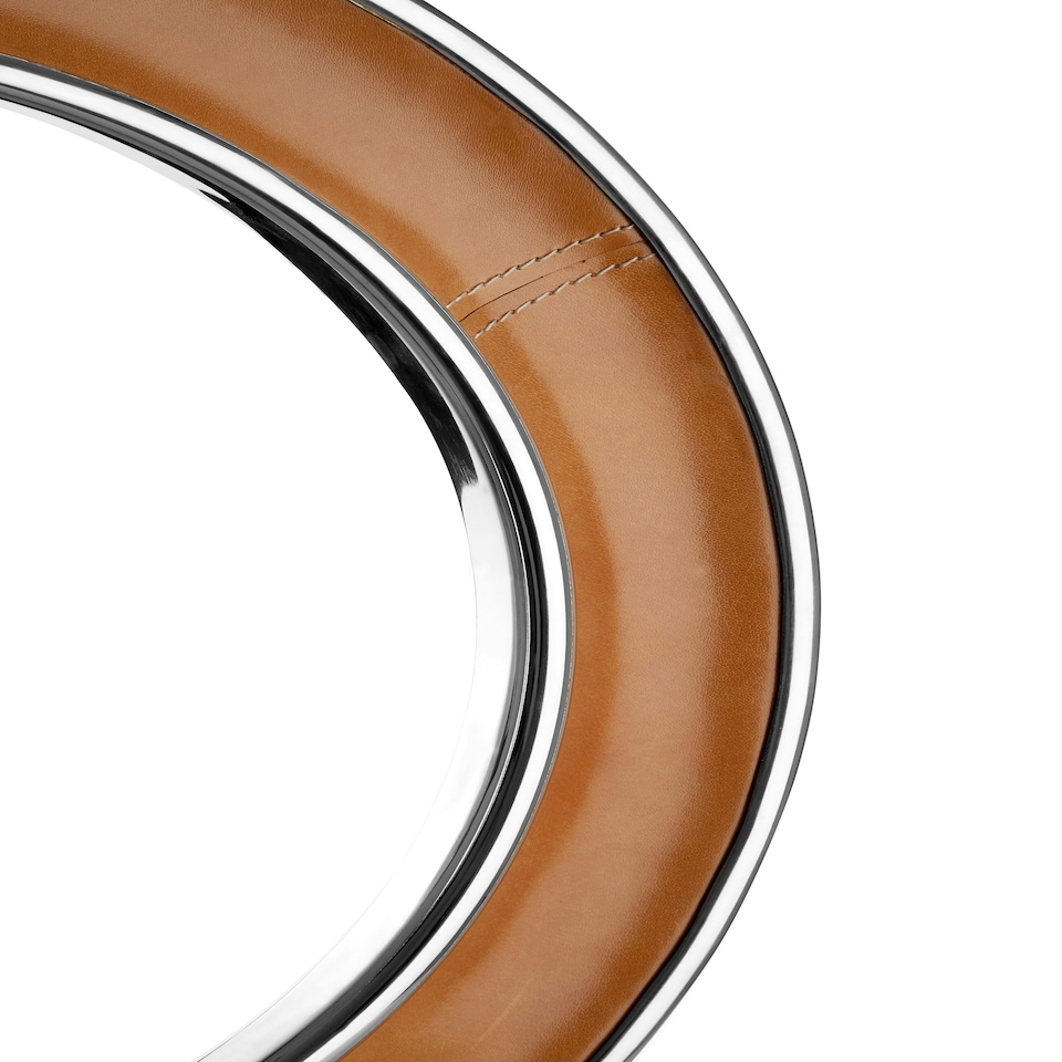 image 1 of Interiors by Premier Tan Genuine Leather Wall Mirror Brown