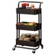 image 1 of House of Home 3 Tier Storage Cart On Wheels Home Kitchen Office Bath-Bedroom Organiser Black | Black