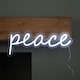 image 10 of 40cm Light up Neon Effect Peace Decorative Sign with 145 White LEDs
