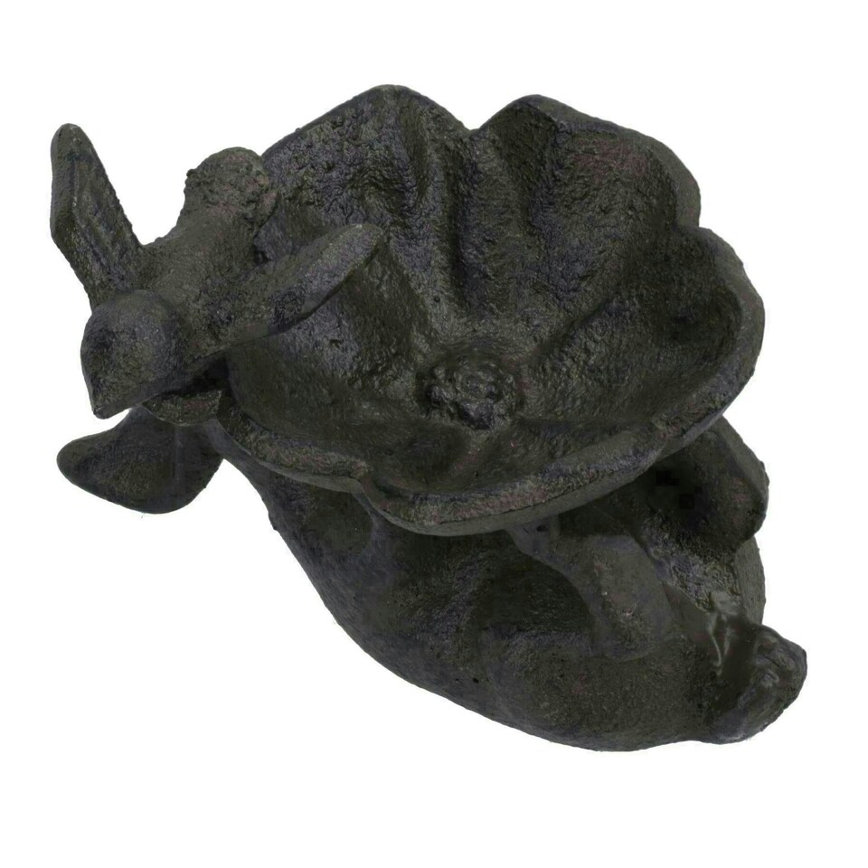 image 1 of Rabbit / Bird Bath Cast Iron Feeder Sitting Ornament Garden Feature Statue House