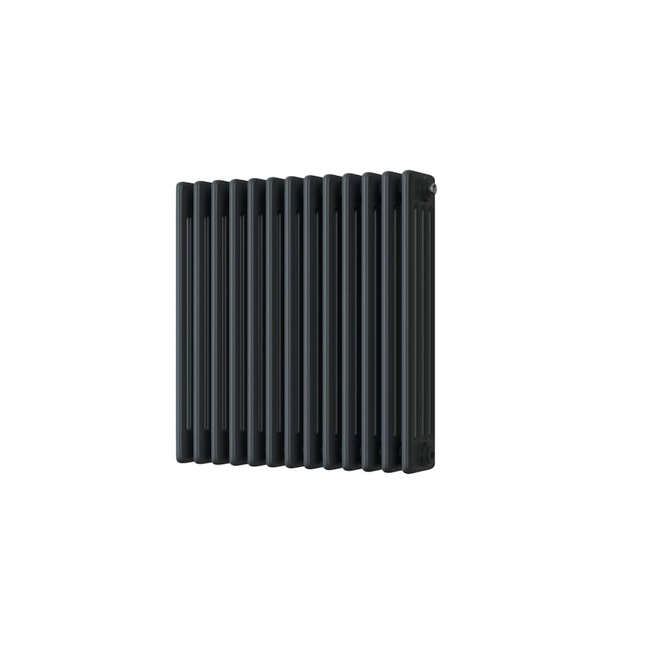 image 1 of Alpha Quadruple Column Heated Bathroom Radiator - Anthracite Grey - (H) 600mm x (W) 592mm