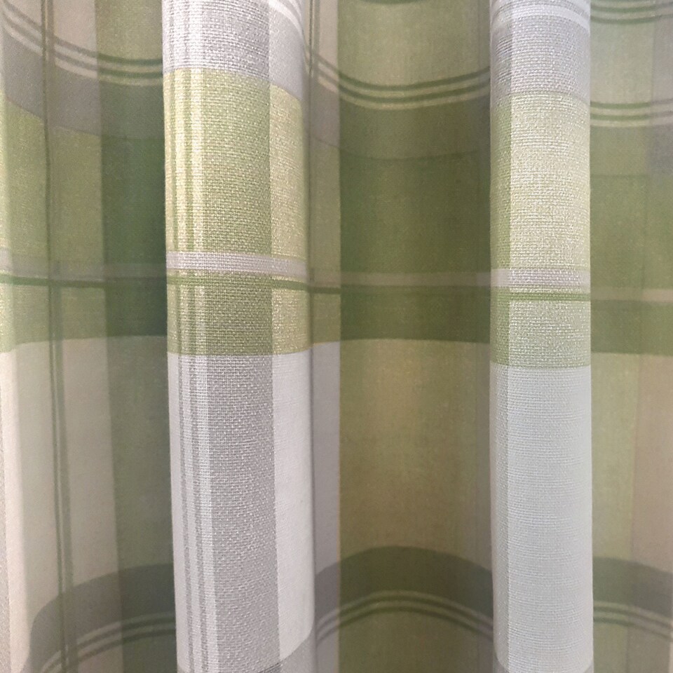 image 1 of Fusion Balmoral Check Eyelet Curtains Green