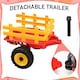 image 7 of COSTWAY 12V Kids Ride On Tractor with Trailer Music Red