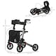 image 7 of HOMCOM 4 Wheel Rollator Walker,  Adjustable Mobility Walker with Bag, Silver