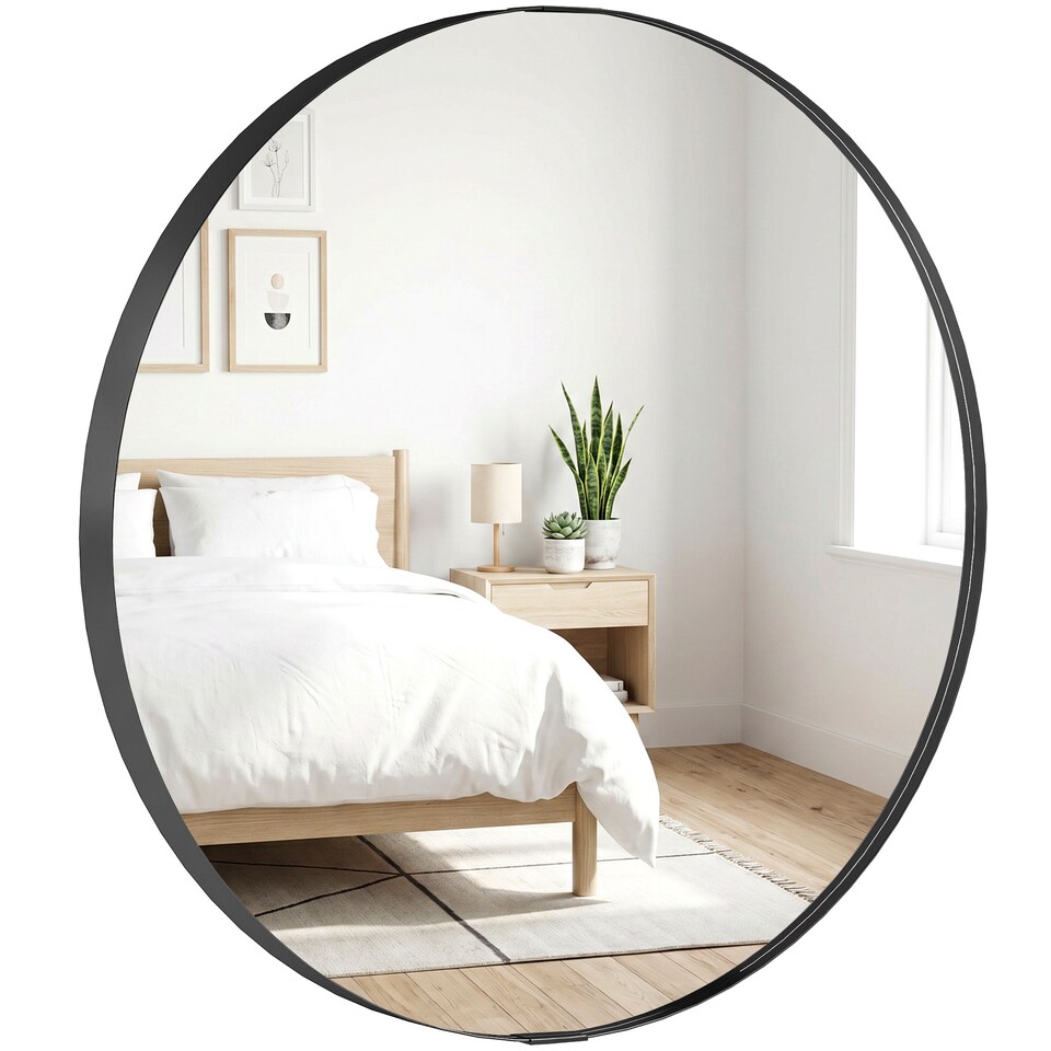image 1 of HOMCOM Wall Mirror 61 cm, Wall Mounted Bathroom Mirror
