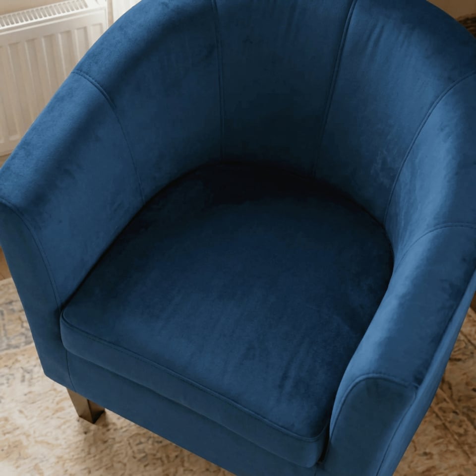 image 1 of Velvet Fabric Tub Chair Sofa Armchair Modern Office Reception Living Room