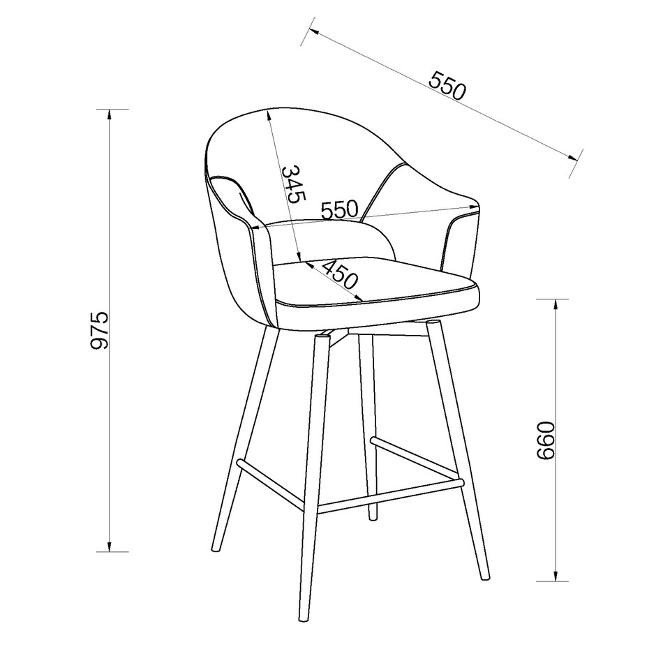 image 1 of Bentley Designs - Sterling - Swivel Barstool in Brown Fabric (Single)
