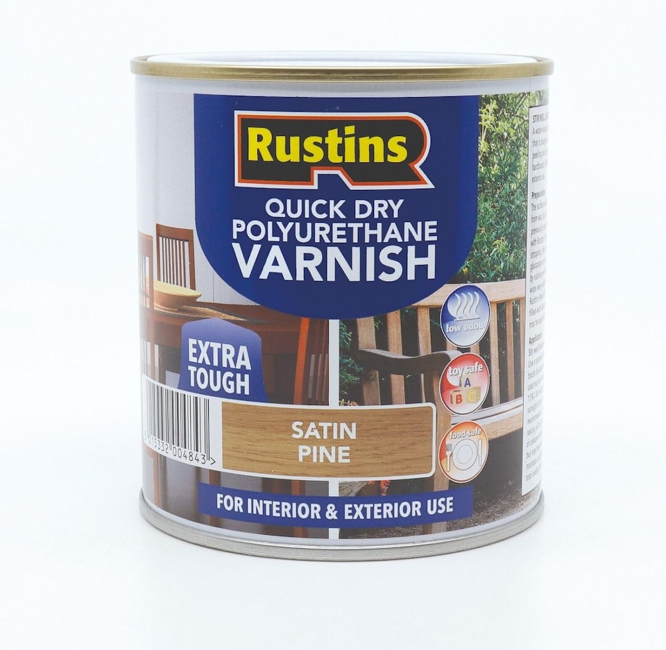 Rustins Quick Drying Polyurethane Varnish Satin Pine 1ltr | Clear | Pine | 1l | 1