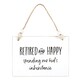 image 1 of Something Different Retired And Happy Hanging Sign - White/Black - One Size