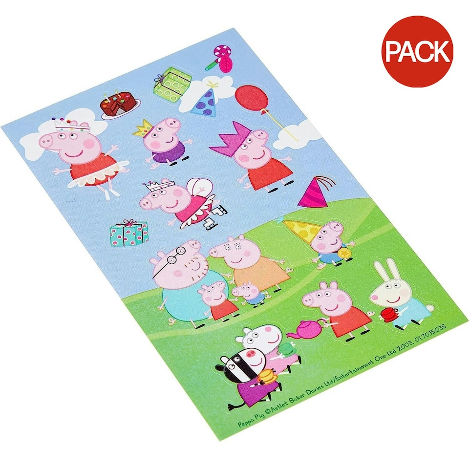 Peppa Pig Sticker Sheet (Pack of 6) - Multicoloured - One Size
