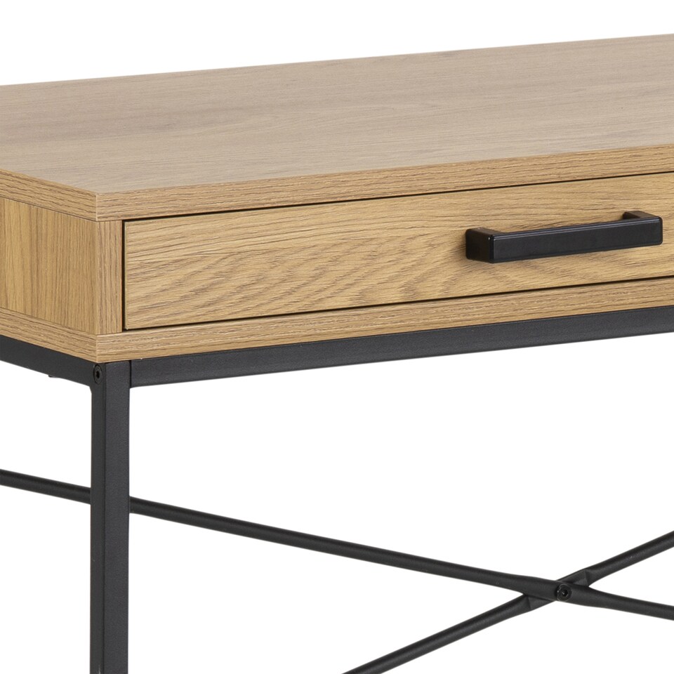 image 1 of Seaford Office Desk with 1 Drawer in Oak
