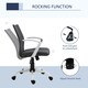 image 4 of Vinsetto Home Office Linen Chair Swivel Computer Desk Task Chair, Dark Grey