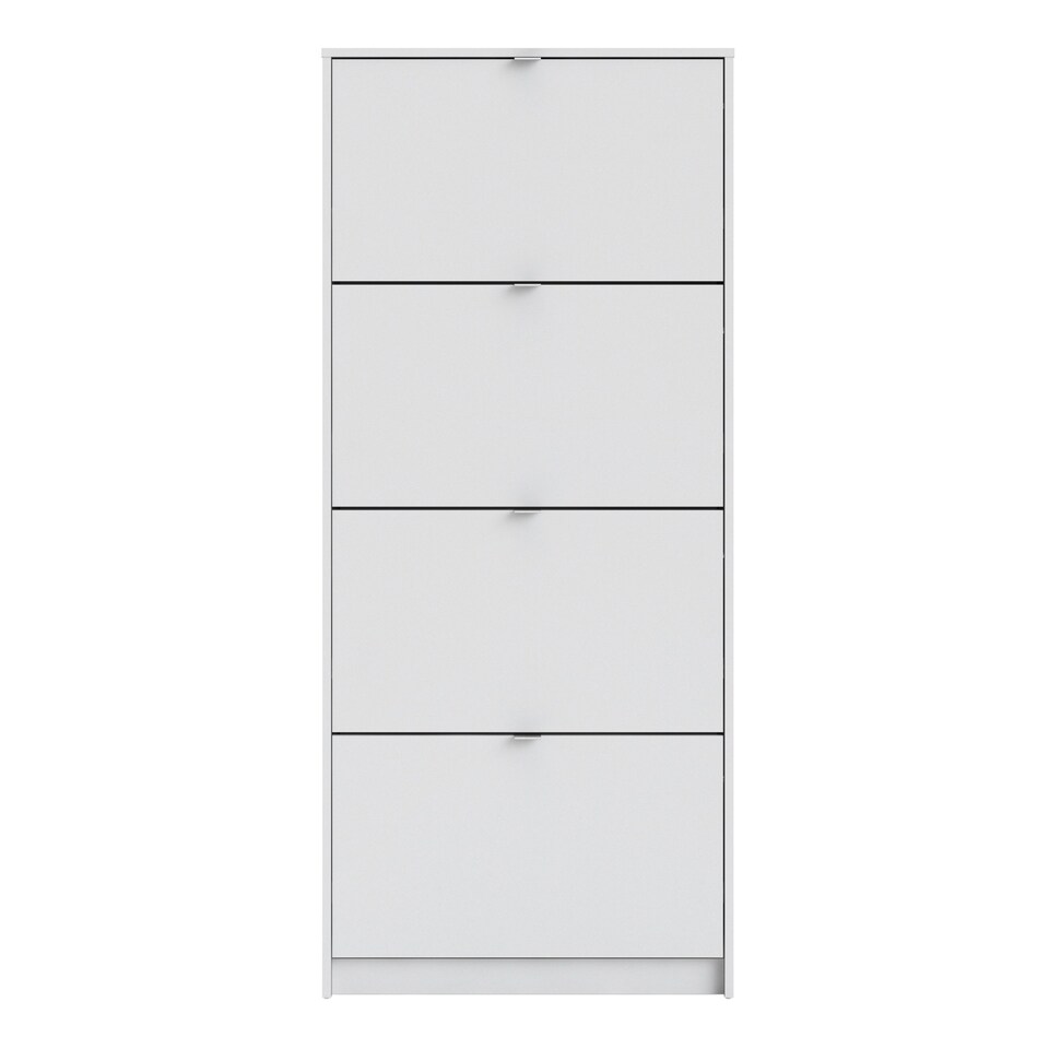 image 1 of Shoes Shoe Cabinet 4 Flip Down Doors and 2 layers in White