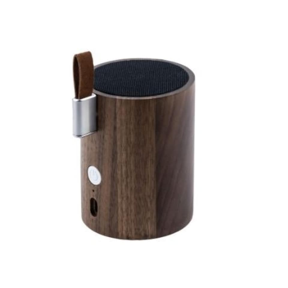 image 1 of Gingko Drum Light Bluetooth Speaker, Walnut Wood