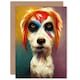 image 1 of Dog Lover Bowie Aladdin Sane Fun Music Fan Animal Fun Greeting Card