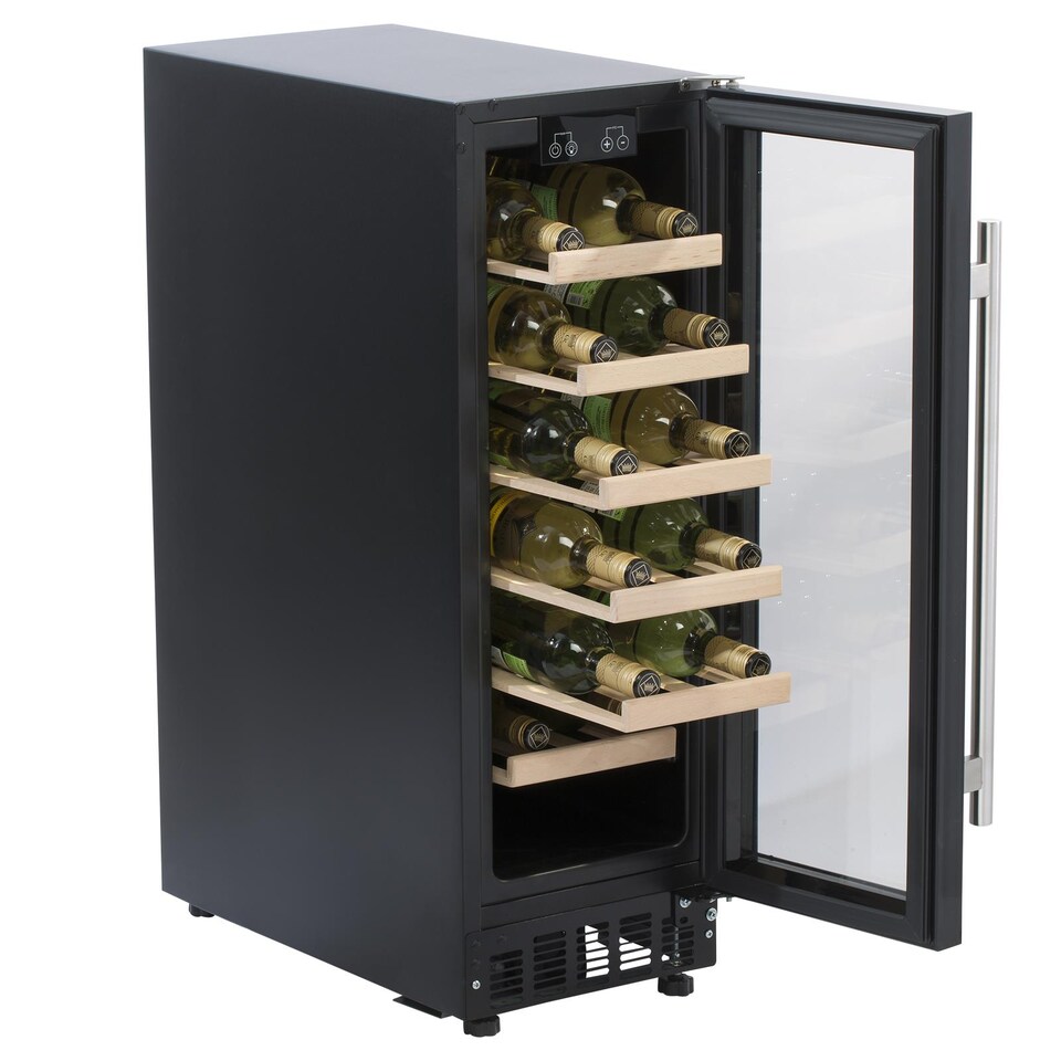 image 1 of SIA WC30BL/1 Undercounter Wine Cooler Fridge, 59L 19 Bottle Capacity, LED Light, Black