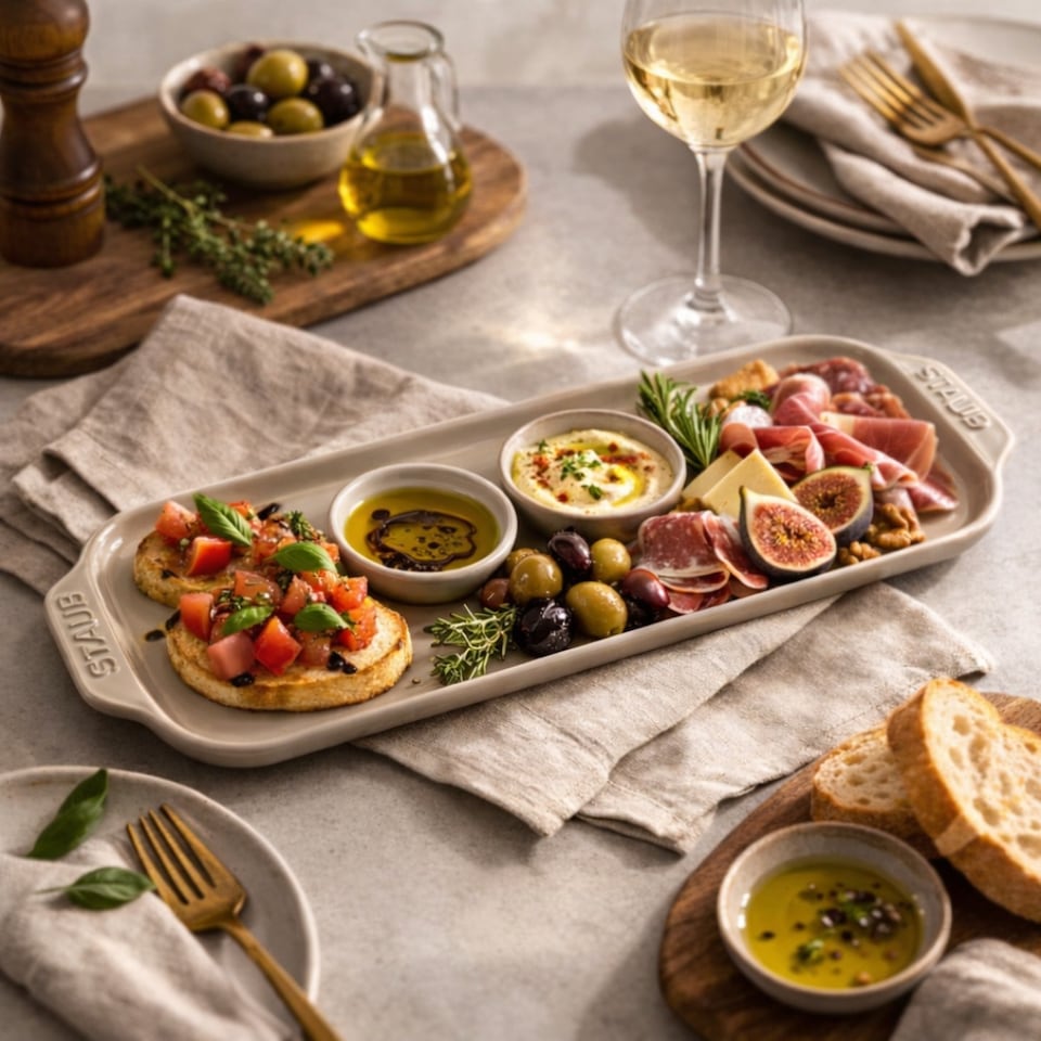 image 1 of Staub Premium Rectangular Ceramic Serving Tray 36cm x 14cm Stone