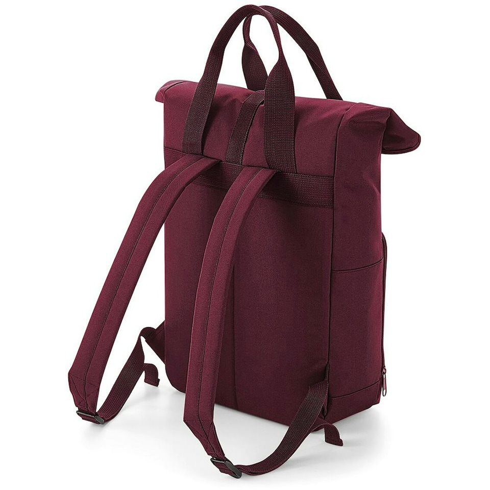 image 1 of BagBase Twin Handle Roll-Top Backpack - Burgundy - One Size