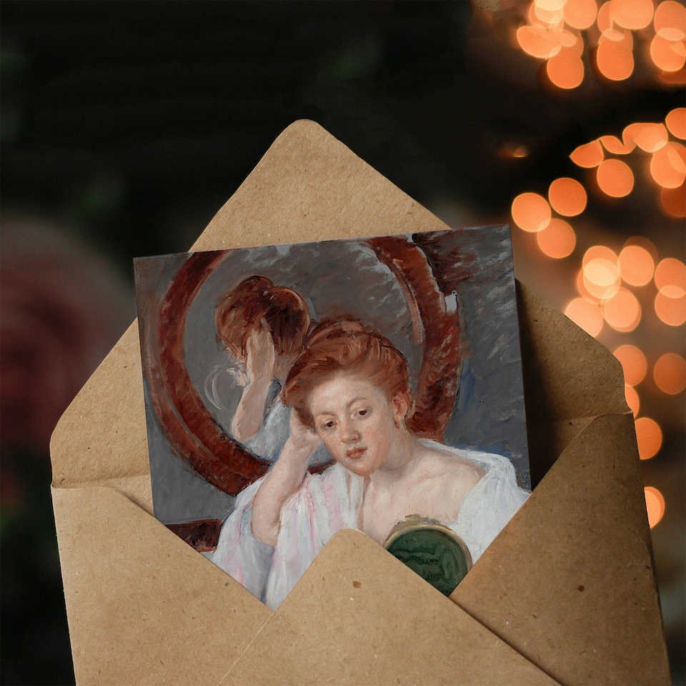 image 1 of Mary Cassatt Art Card Denise at Her Dressing Table