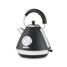 GEEPAS Electric Kettle | Vintage Cordless Stainless Steel, 1.7L | 3000W Retrovive Black
