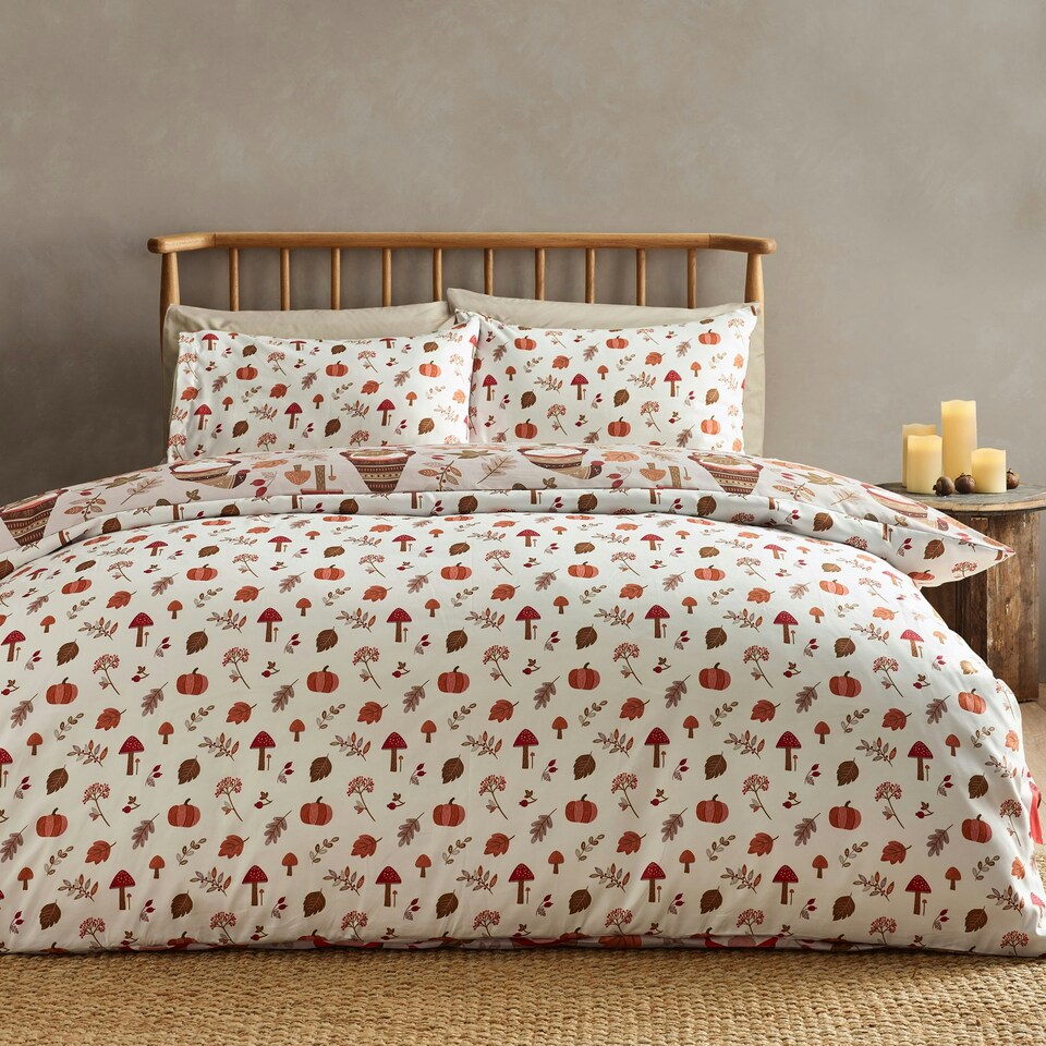 image 1 of Catherine Lansfield Woodland Gonks So Soft Reversible Duvet Cover Set Natural | Cream | Natural | Double