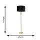 image 3 of ValueLights Marissa Black Velvet Drum Shade with Brushed Gold Stacked Ball Floor Lamp with LED Bulb