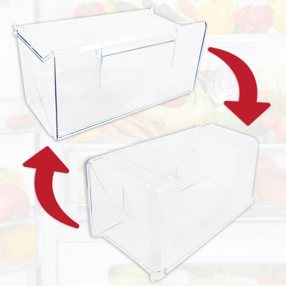 image 1 of SPARES2GO Bottom Drawer for Zanussi ZNFN ZNFR ZNHN ZNHR ZNLK ZNLN ZNLR ZNNN ZUNN Fridge Freezer Lower Container Box Clear