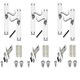 image 1 of Golden Grace 3 Sets Victorian Scroll Latch Door Handles in Polished Chrome with 1 Pair of 3" Ball Bearing Hinges & Latches Pack - 120mm x 40mm Backplate Chrome