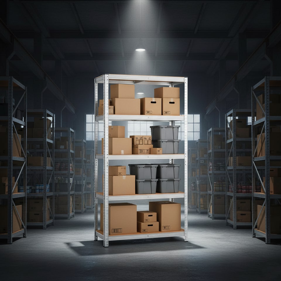 image 1 of 3 x 5 Tier Metal Shelf Storage Unit Shelving Shelves Racking Warehouse Rack Shed