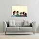 image 2 of A crowd of spectators stand back retro style pop art (Canvas Print) 101 x 77 x 4cm